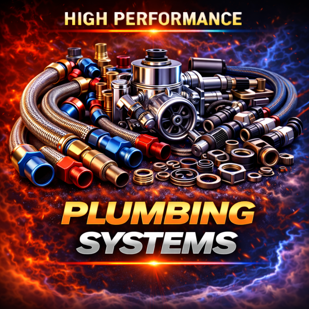 Performance plumbing systems and fluid routing parts